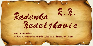 Radenko Nedeljković vizit kartica